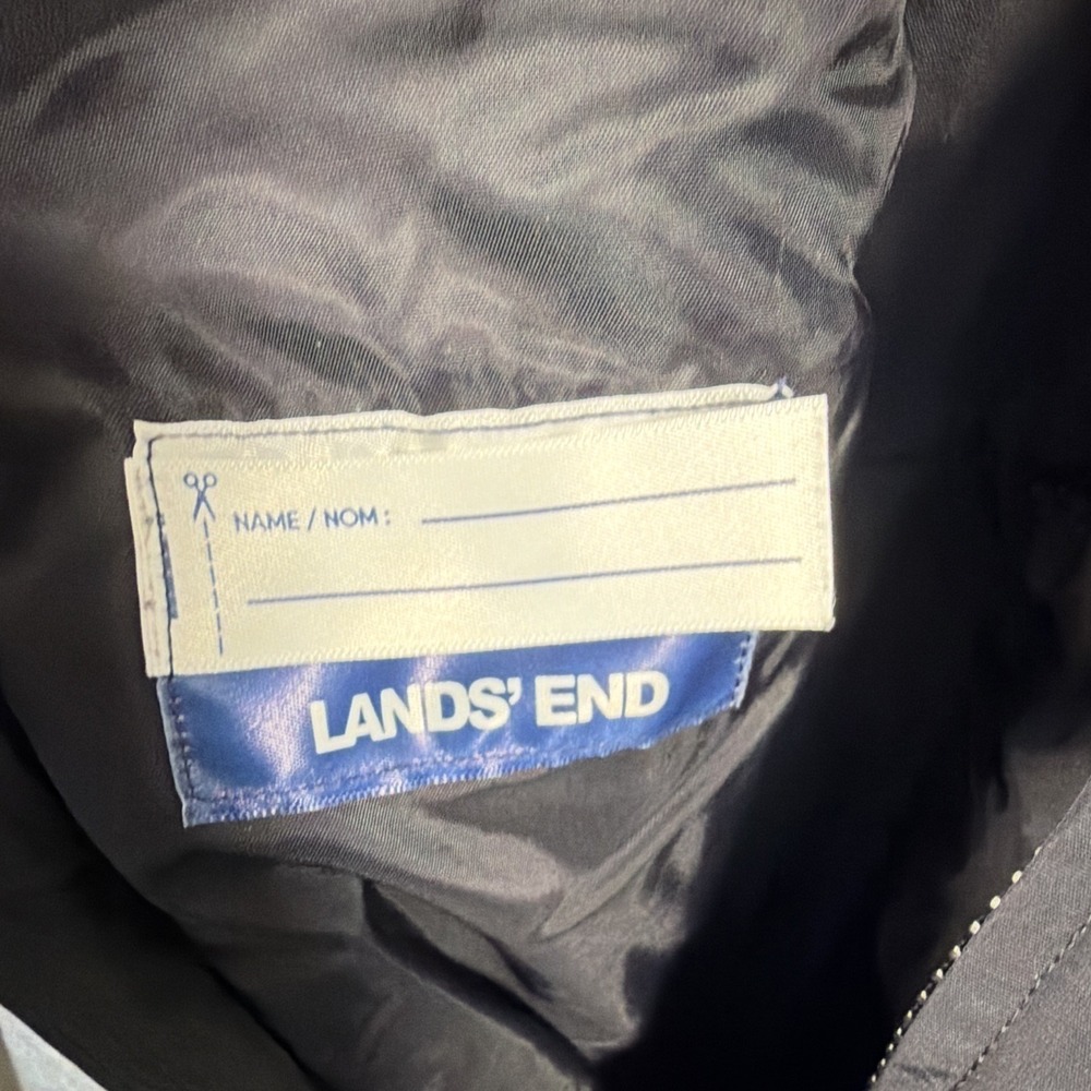 Kids Snow Bibs Size 10, Lands' End Black Squall Grow-A-Longs Insulated Overalls - Picture 3 of 8